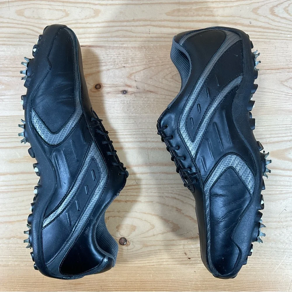 FootJoy FJ Superlite Leather Spikes Golf Shoes # 58109 Men’s 9.5 M Black/Sliver